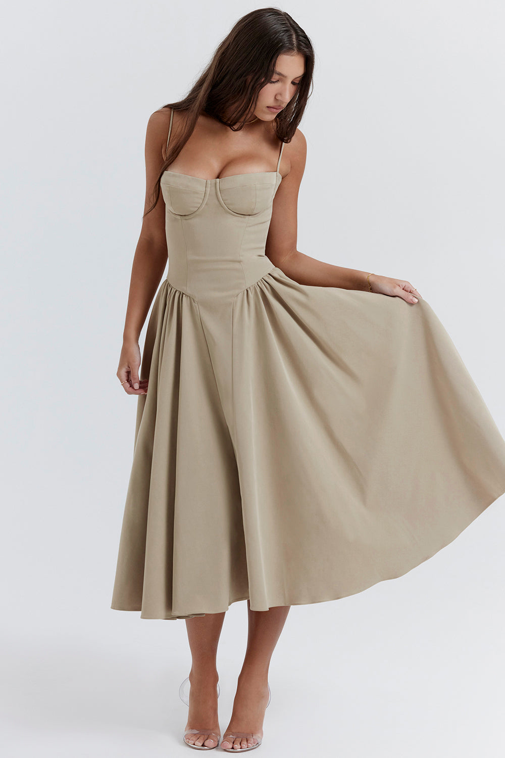 Brantley - Midikleid mit Twill-Korsett