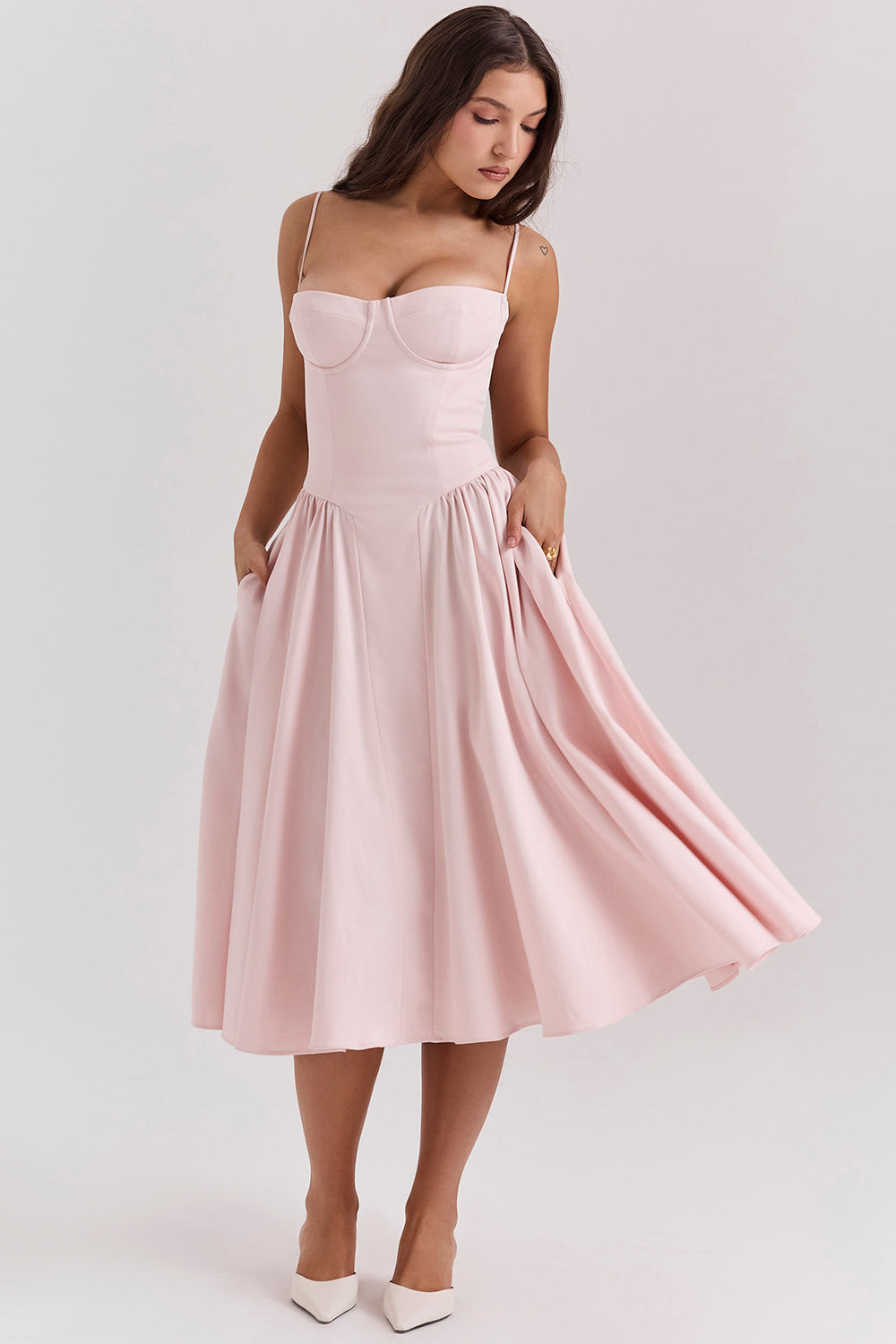 Brantley - Midikleid mit Twill-Korsett
