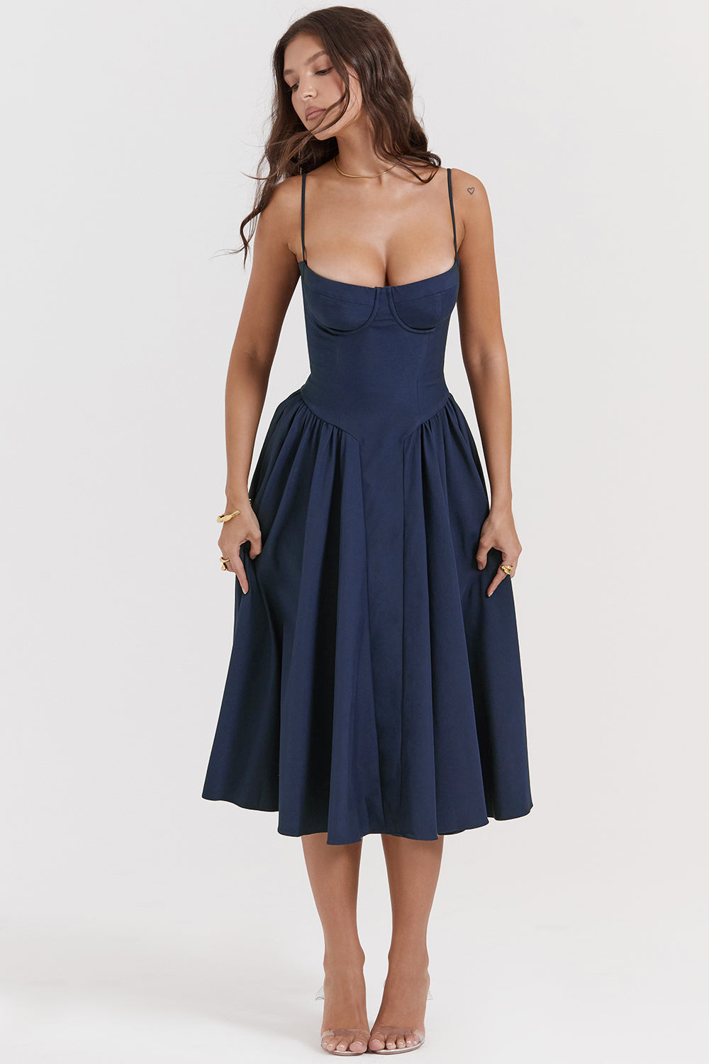 Brantley - Midikleid mit Twill-Korsett