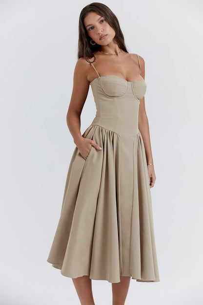 Brantley - Midikleid mit Twill-Korsett