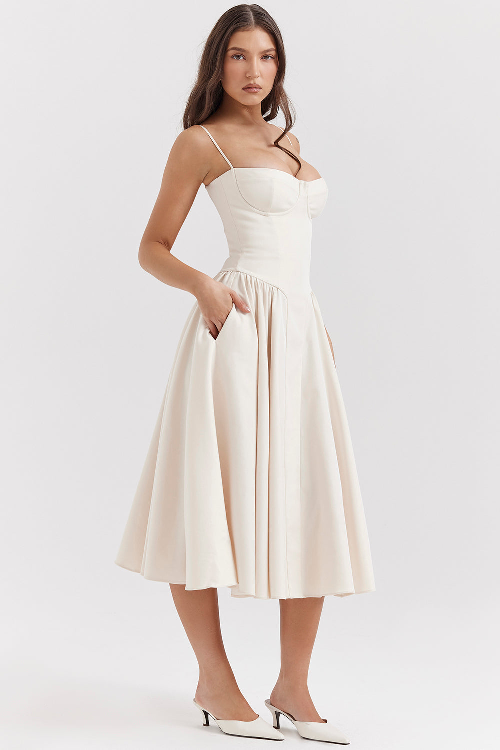 Brantley - Midikleid mit Twill-Korsett