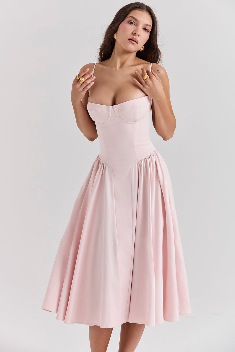 Brantley - Midikleid mit Twill-Korsett