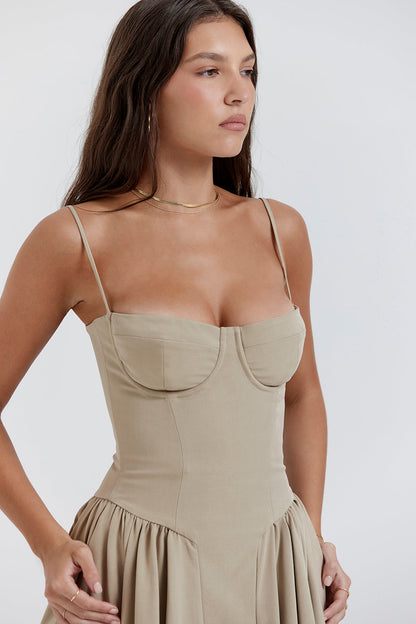 Brantley - Midikleid mit Twill-Korsett