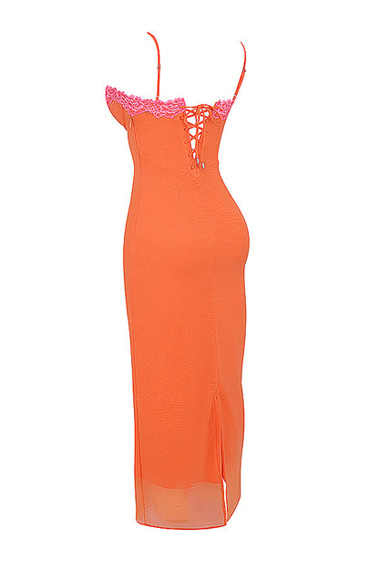 Brielle - Maxikleid in Flammenorange