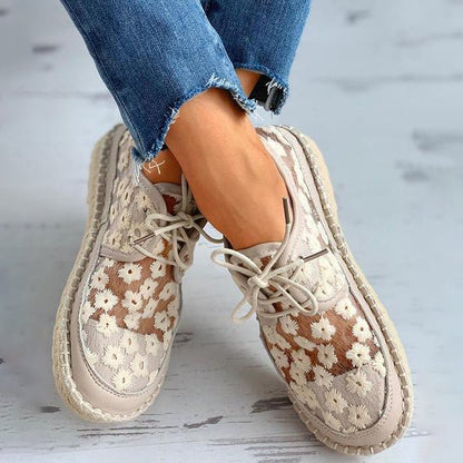 Juniper - Orthopädische stylische leichte luftige Turnschuhe mit Schnürsenkeln und transparentem Blumenmuster