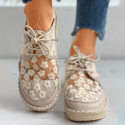 Juniper - Orthopädische stylische leichte luftige Turnschuhe mit Schnürsenkeln und transparentem Blumenmuster