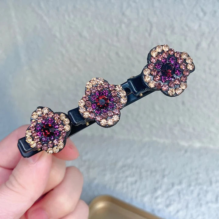 4 Stück Luna Kristall-Haarspangen mit schimmernden Blumen für eine wunderschöne Hochsteckfrisur