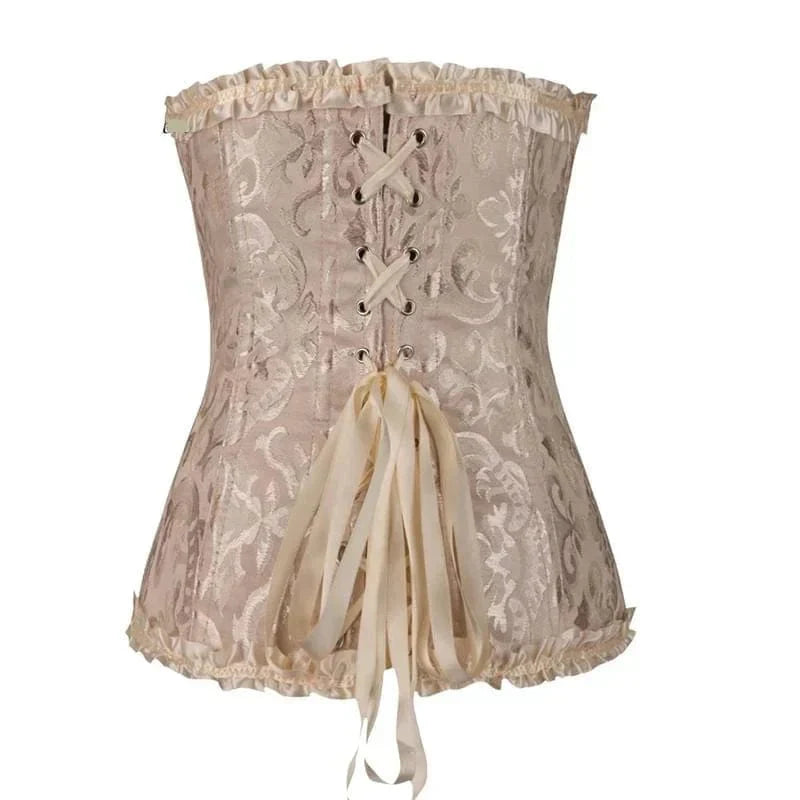 Mira - Burlesque Spitze Feminine Detail Korsett mit Rüschen und Schleife
