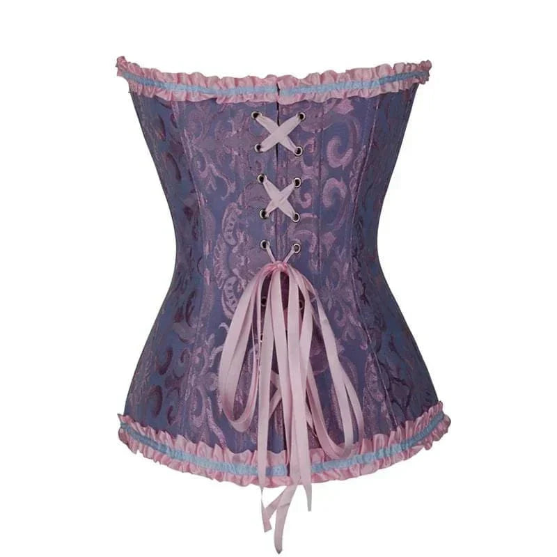 Mira - Burlesque Spitze Feminine Detail Korsett mit Rüschen und Schleife