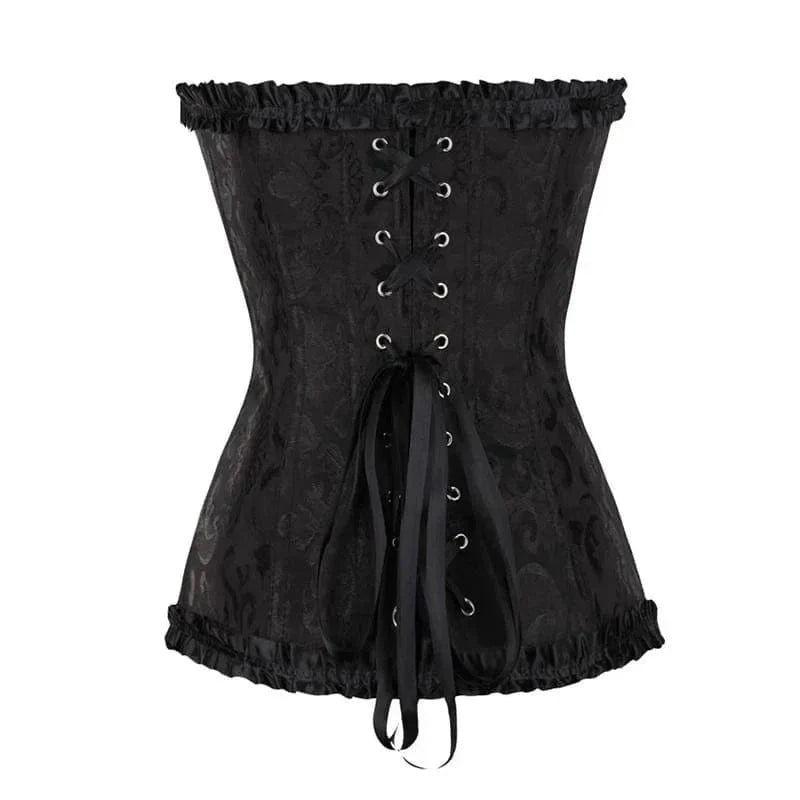 Mira - Burlesque Spitze Feminine Detail Korsett mit Rüschen und Schleife