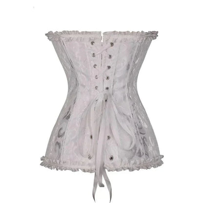 Mira - Burlesque Spitze Feminine Detail Korsett mit Rüschen und Schleife