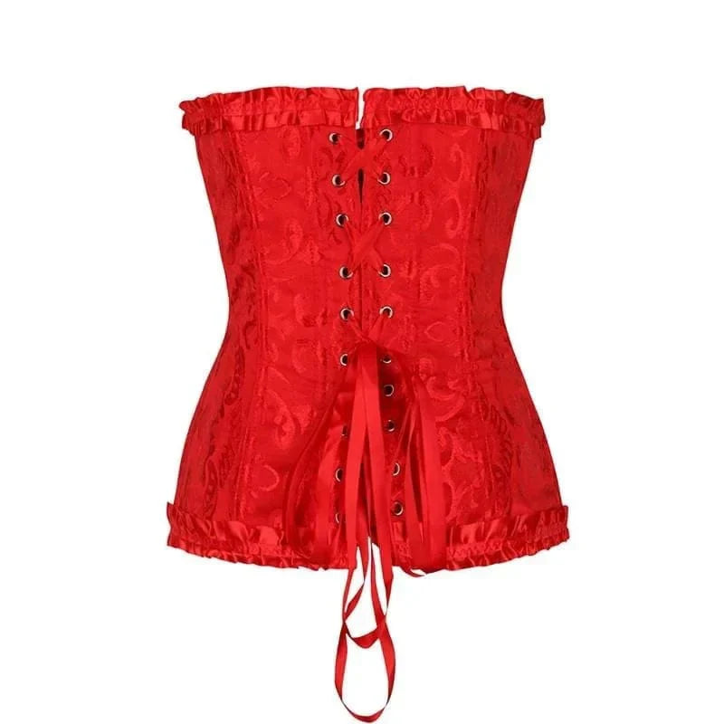 Mira - Burlesque Spitze Feminine Detail Korsett mit Rüschen und Schleife