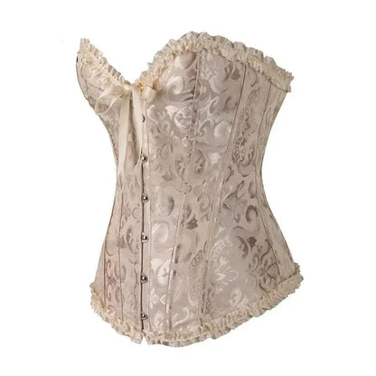 Mira - Burlesque Spitze Feminine Detail Korsett mit Rüschen und Schleife
