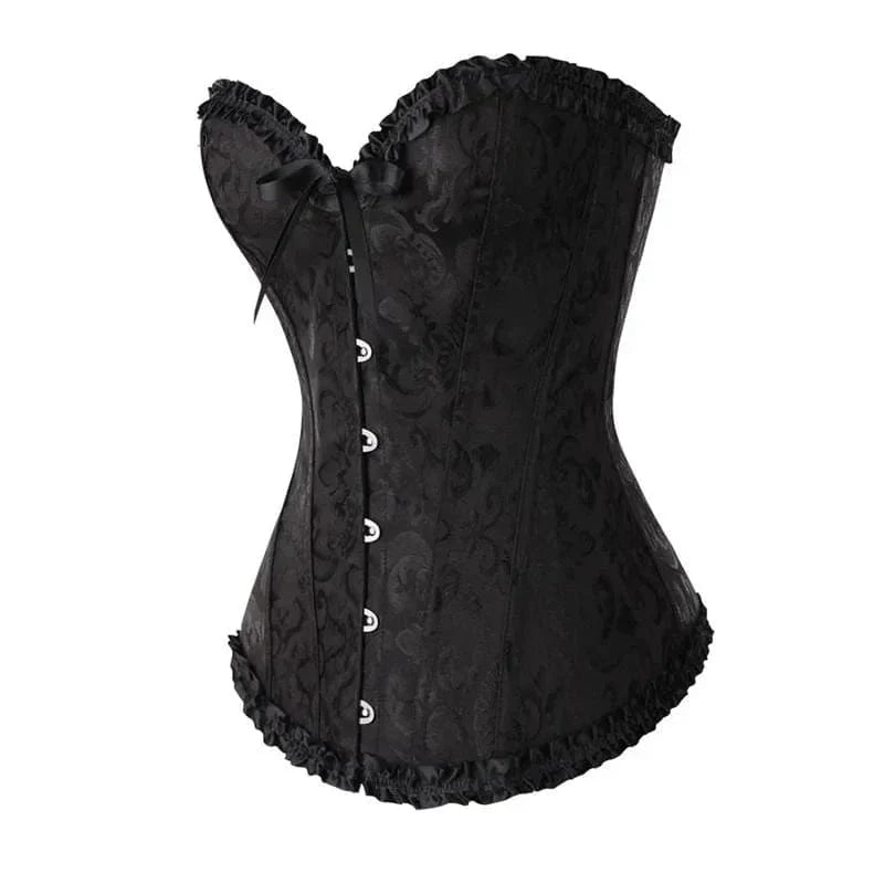 Mira - Burlesque Spitze Feminine Detail Korsett mit Rüschen und Schleife