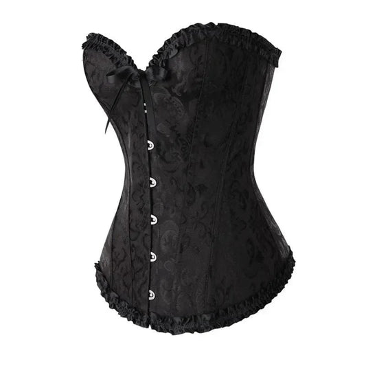 Mira - Burlesque Spitze Feminine Detail Korsett mit Rüschen und Schleife