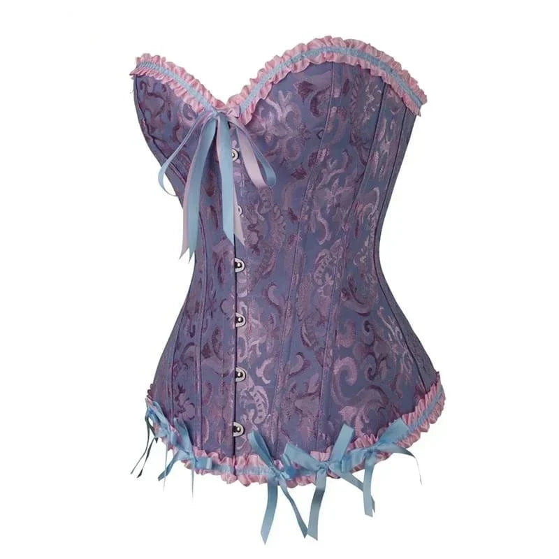 Mira - Burlesque Spitze Feminine Detail Korsett mit Rüschen und Schleife