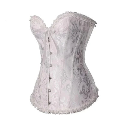 Mira - Burlesque Spitze Feminine Detail Korsett mit Rüschen und Schleife