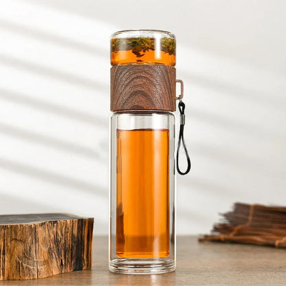 Lateo durchsichtige tragbare Thermoskanne für Tee für ein natürliches und gesundes Getränk für unterwegs