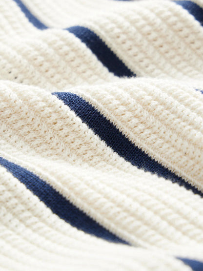 Henry - elegantes Vintage-Retro Knopf nach unten Poloshirt mit vertikalen Linien für Männer