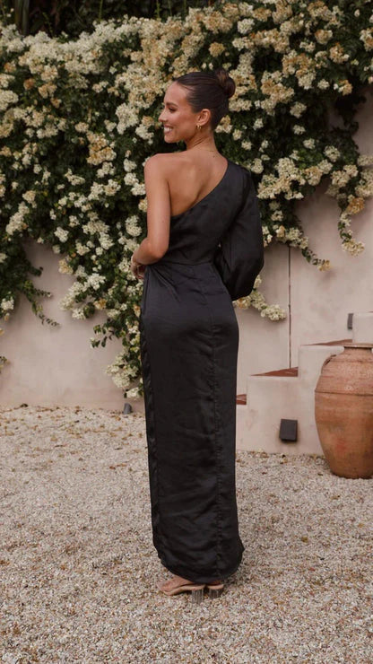 Isabella - Elegantes One-Shoulder-Kleid mit Schleife an der Taille